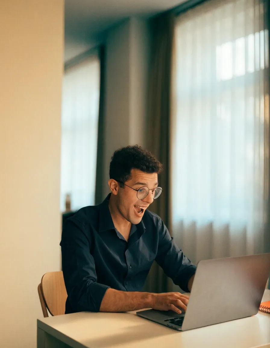A HEKA team member working at a laptop