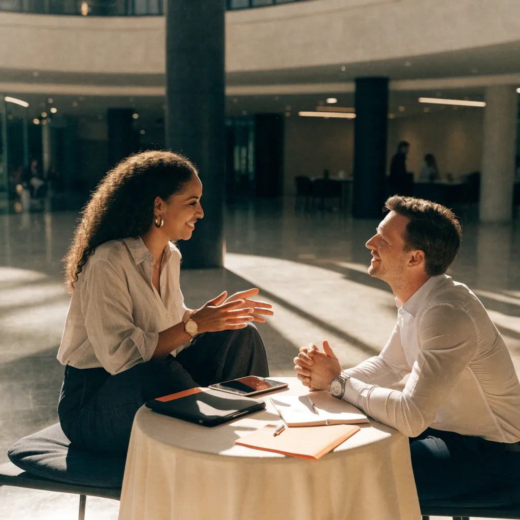 Colleagues working together around a table