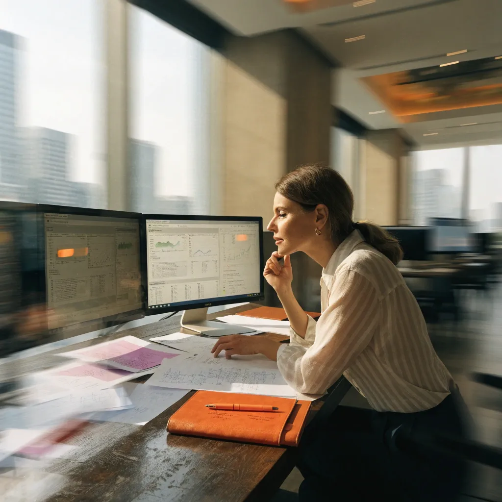 Data visualisations on a screen in an analytics workspace